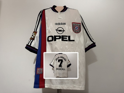 KOSZULKA Bayern Monachium (Niemcy) 1996/98 away #7 Scholl Adidas S