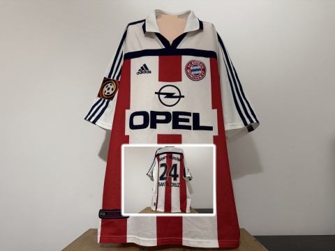 KOSZULKA Bayern Monachium (Niemcy) 2000/02 away #24 Santa Cruz Adidas XL