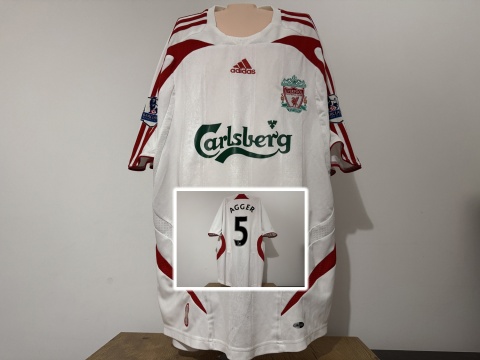 KOSZULKA FC Liverpool (Anglia) 2007/08 away #5 Agger Adidas M