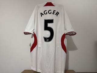 KOSZULKA FC Liverpool (Anglia) 2007/08 away #5 Agger Adidas M